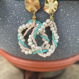 Elegant Beaded Hoop Earrings